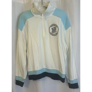 Kate Spade Tennis Raquet Club Quarter Zip Pullover Women's Size M Preppy